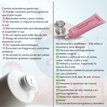 Gel Aclarante y Unificador | Dile adiós a manchas y tono desigual